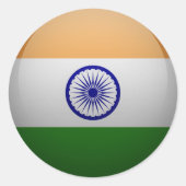 Drapeau de l'Inde ラウンドシール (正面)