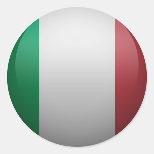 drapeau de l'Italie ラウンドシール (正面)