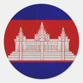 Drapeau du Cambodge ラウンドシール (正面)
