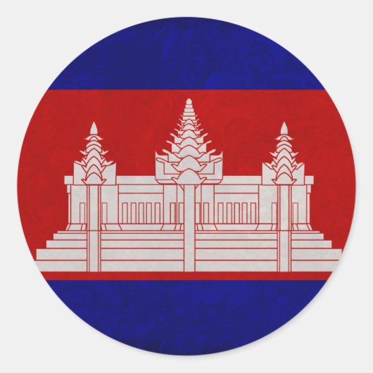 Drapeau du Cambodge ラウンドシール (正面)