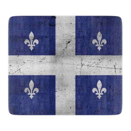 Drapeau du Québec style grunge érodé カッティングボード (正面)