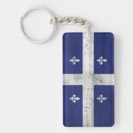Drapeau du Québec style grunge érodé キーホルダー