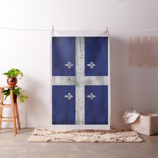Drapeau du Québec style grunge érodé ファブリック (インサイチュ)
