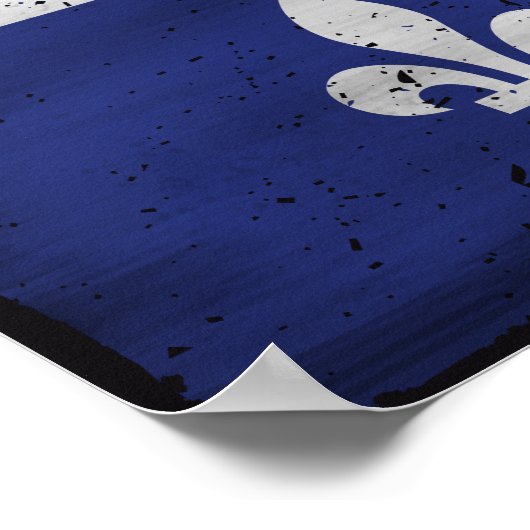 Drapeau du Québec style grunge érodé ポスター (角)