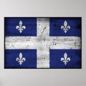 Drapeau du Québec style grunge érodé ポスター (正面)