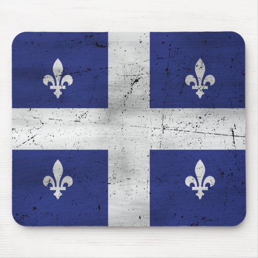 Drapeau du Québec style grunge érodé マウスパッド (正面)