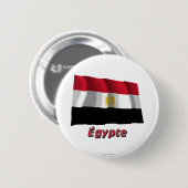 Drapeau Égypte avec le nom enのfrançais 缶バッジ (正面&裏面)