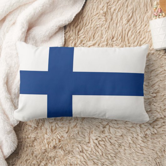 Drapeau Finlande ランバークッション (ブランケット)