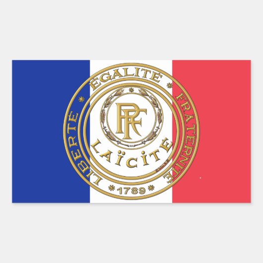 drapeau français laïcité 長方形シール (正面)