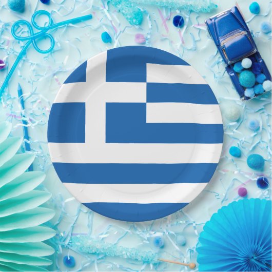 Drapeau Grèce ペーパープレート (パーティー)