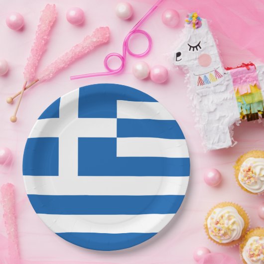 Drapeau Grèce ペーパープレート (パーティー)