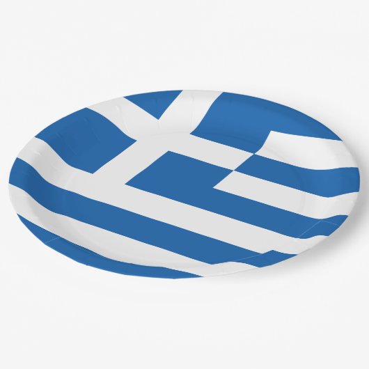 Drapeau Grèce ペーパープレート (アングル)