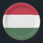 Drapeau Hongrie tricolore ペーパープレート<br><div class="desc">Le drapeau de la Hongrie est composé de trois bandes horizontales rouge,  blanche et verte.</div>