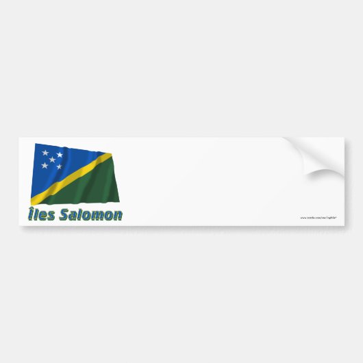 Drapeau Îles Salomon avec le nom enのfrançais バンパーステッカー (正面)