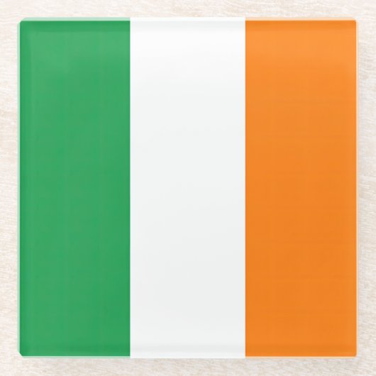Drapeau Irlande Tricolore ガラスコースター (正面)