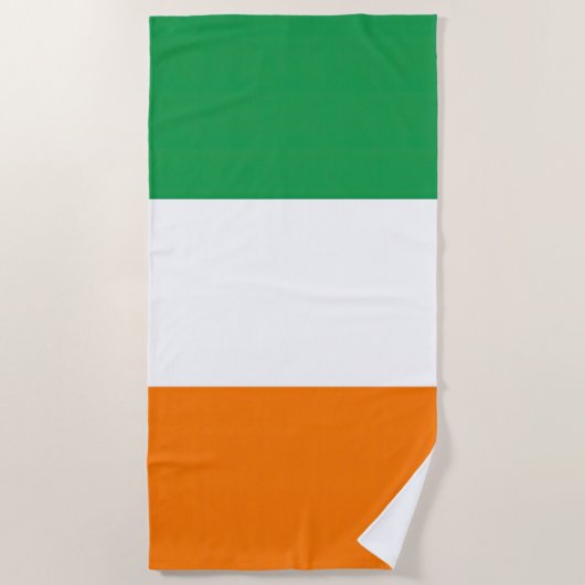 Drapeau Irlande Tricolore ビーチタオル (正面)