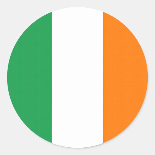 Drapeau Irlande Tricolore ラウンドシール (正面)