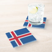Drapeau Islande ガラスコースター (アングル)