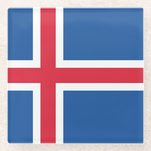 Drapeau Islande ガラスコースター (正面)