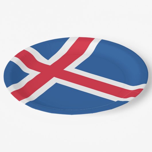 Drapeau Islande ペーパープレート (アングル)