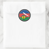Drapeau kanak, Nouvelle-Calédonie, symbole Kanaky ラウンドシール (バッグ)