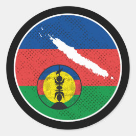 Drapeau kanak, Nouvelle-Calédonie, symbole Kanaky ラウンドシール