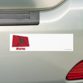 Drapeau Maroc avec le nom enのfrançais バンパーステッカー (車上)