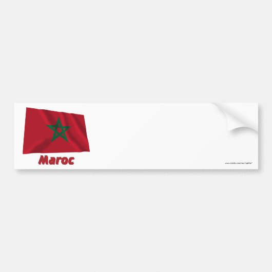 Drapeau Maroc avec le nom enのfrançais バンパーステッカー (正面)