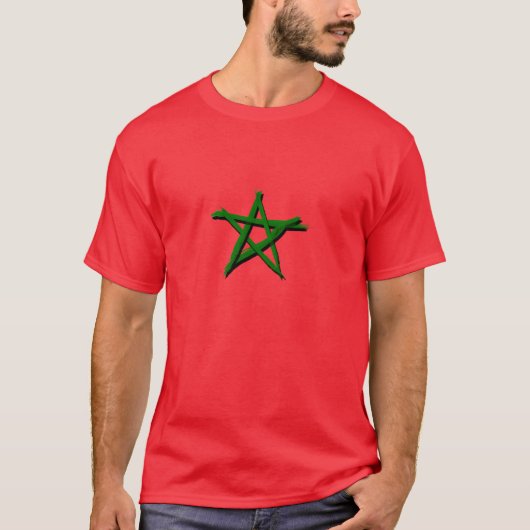 Drapeau marocaine avec des brosses tシャツ (正面)