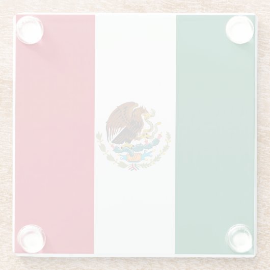 Drapeau Mexique Tricolore ガラスコースター (裏面)