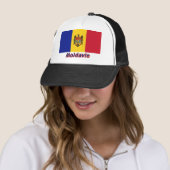 Drapeau Moldavie avec le nom enのfrançais キャップ (インサイチュ)