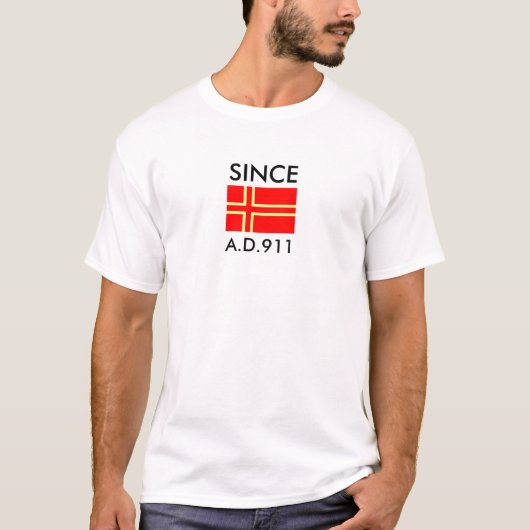 "Drapeau normand de saint-Olaf" "SINCE A.D.911" Tシャツ (正面)