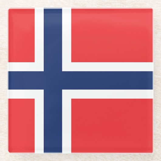 Drapeau Norvège ガラスコースター (正面)