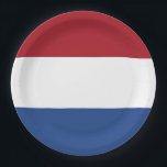 Drapeau Pays-Bas tricolore ペーパープレート<br><div class="desc">Drapeau du Pays-Bas: "Je maintiendrai". 
Il est composé de trois bandes horizontales : rouge,  blanc et bleu.</div>