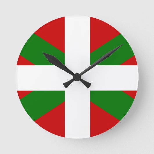 Drapeau pays Basque euskadi ラウンド壁時計 (正面)