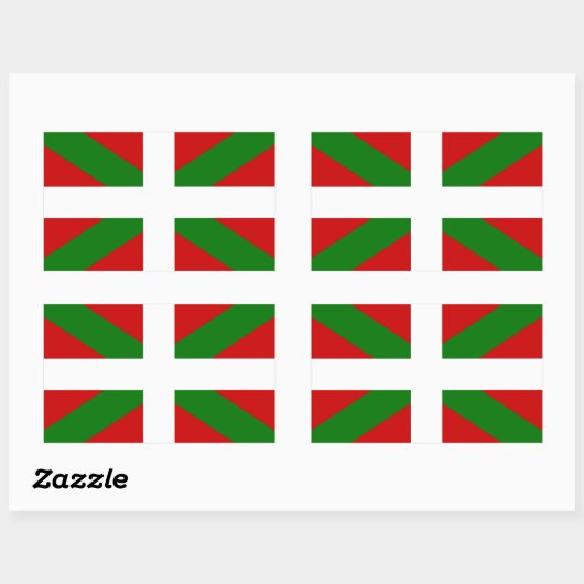 Drapeau pays Basque euskadi 長方形シール (シート)