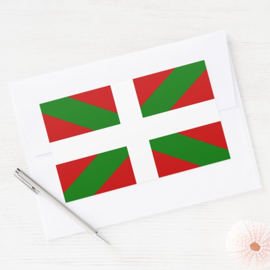 Drapeau pays Basque euskadi 長方形シール (封筒)
