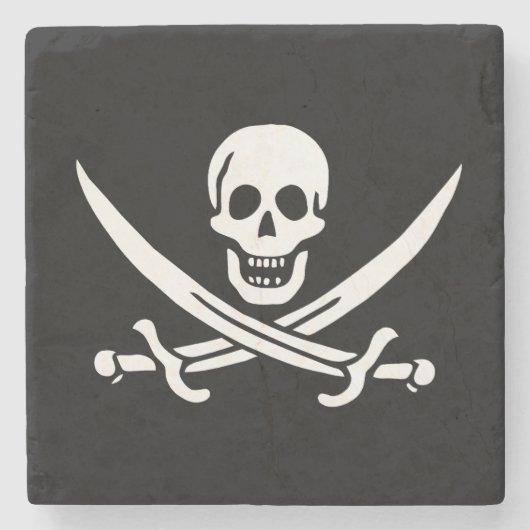 Drapeau Pirate Jolly Roger ストーンコースター (正面)