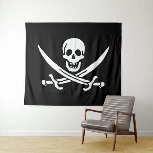 Drapeau Pirate Jolly Roger タペストリー (インサイチュ(横))