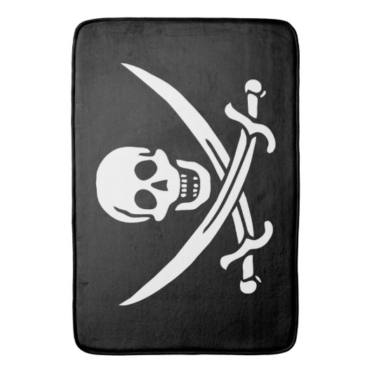 Drapeau Pirate Jolly Roger バスマット (正面縦)