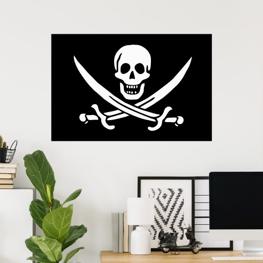Drapeau Pirate Jolly Roger ポスター (ホームオフィス)