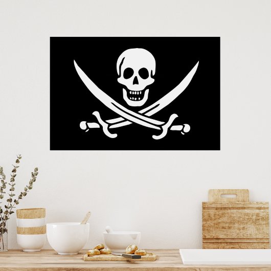 Drapeau Pirate Jolly Roger ポスター (キッチン)