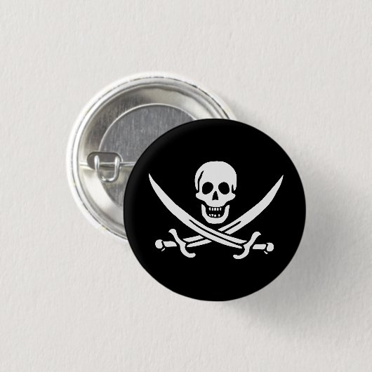 Drapeau Pirate Jolly Roger 缶バッジ (正面&裏面)