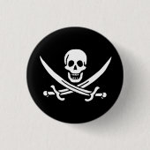 Drapeau Pirate Jolly Roger 缶バッジ (正面)