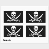 Drapeau Pirate Jolly Roger 長方形シール (シート)