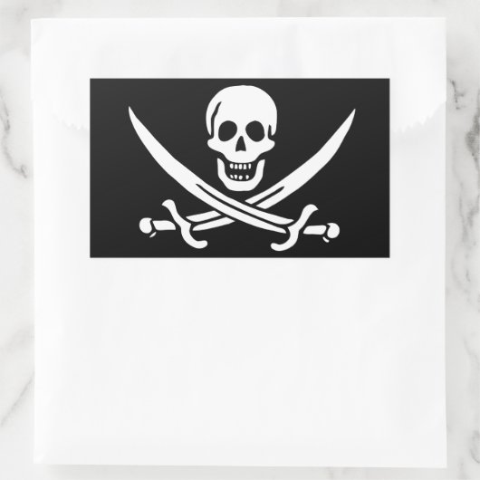 Drapeau Pirate Jolly Roger 長方形シール (バッグ)