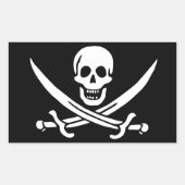 Drapeau Pirate Jolly Roger 長方形シール (正面)