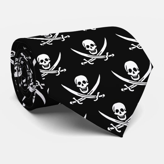 Drapeau Pirate Jolly Roger motif ネクタイ (ロール)