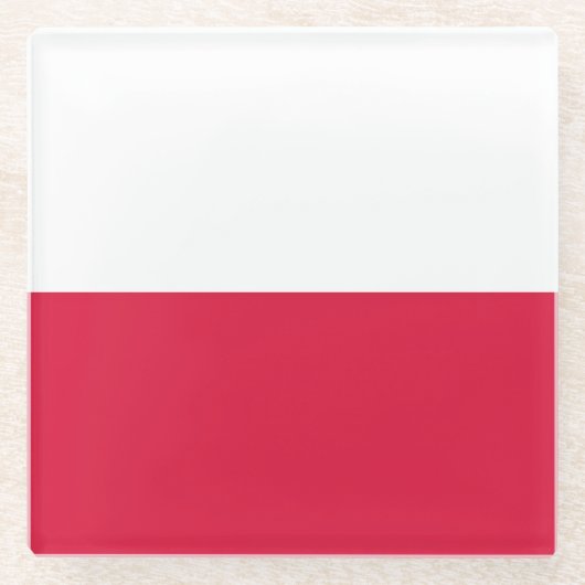 Drapeau Pologne ガラスコースター (正面)