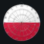 Drapeau Pologne ダーツボード<br><div class="desc">Drapeau de la Pologne: "Bóg, Honor i Ojczyzna " → "Dieu, honneur et patrie".
Le drapeau polonais est composé de deux bandes horizontales de largeur égale. La bande supérieure est blanche et la bande inférieure est de couleur rouge.</div>